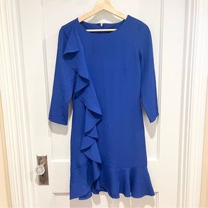 Donna Karan New York Blue Ruffle Dress